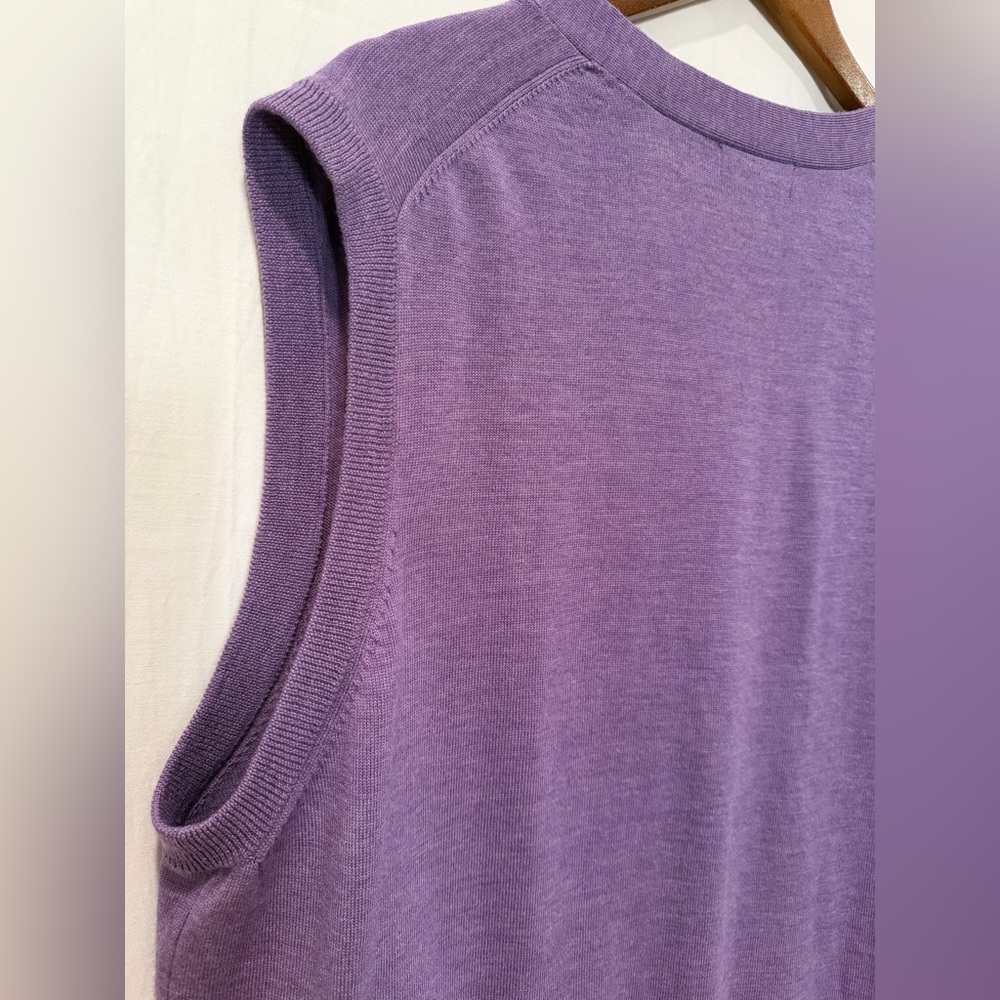 Paul Fredrick Men’s 100% Merino Wool Vest Button Front - Light Purple - XL - Picture 4 of 9